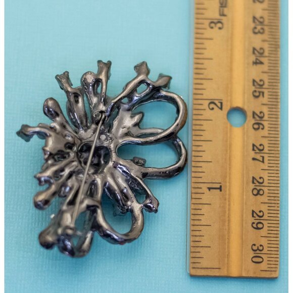 Vintage Abstract Rainbow Rhinestones Unique Brooch - E8 - Picture 2 of 2